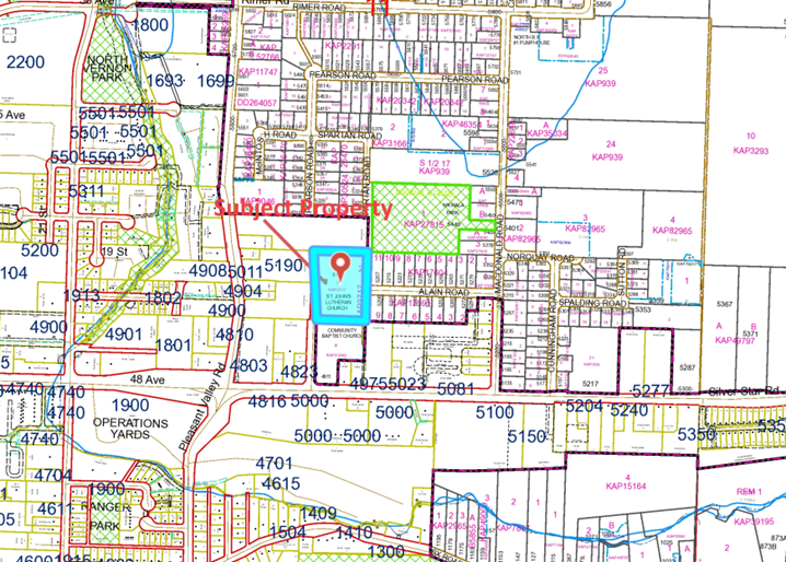 A map showing the property located at 5151 Alain Road